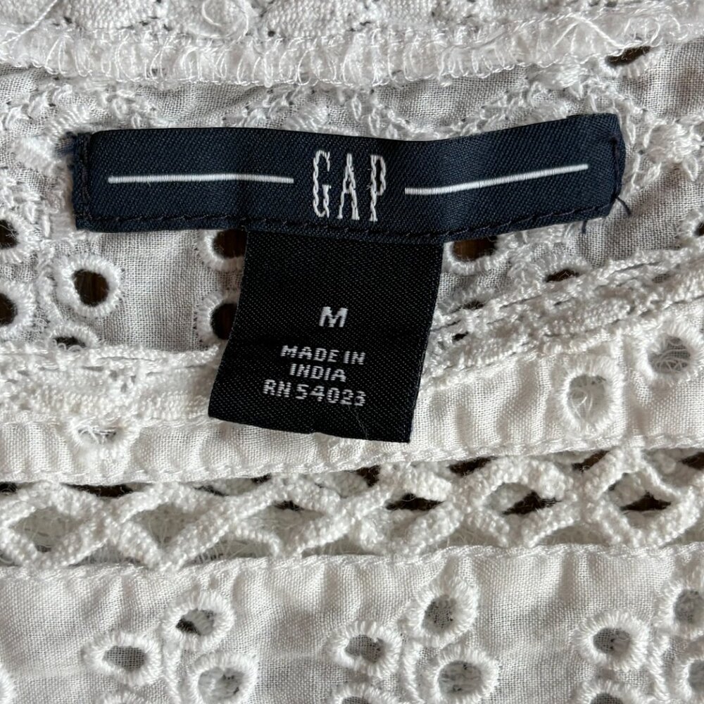 GAP cotton white eyelet lace blouse Medium - Picture 7 of 11